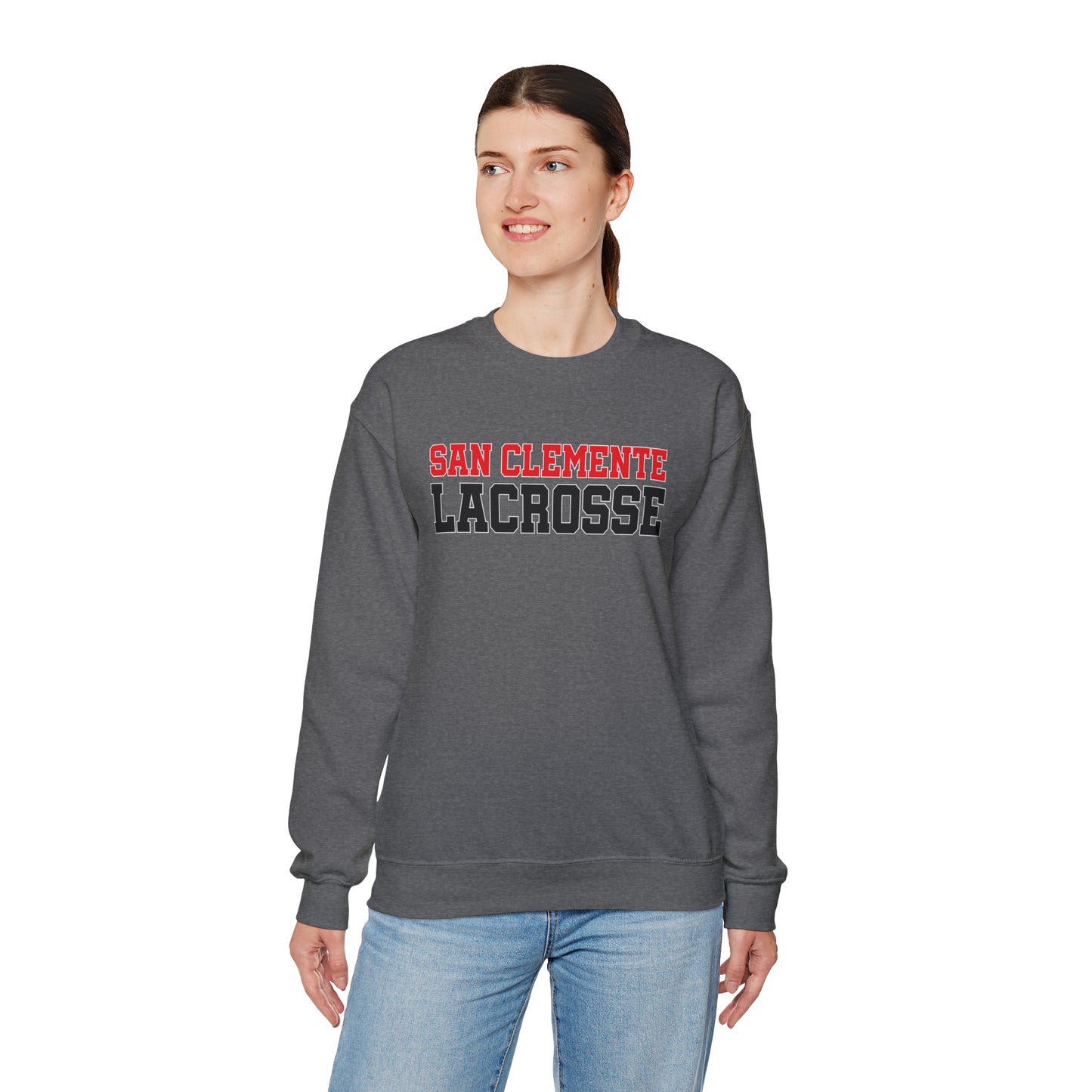 Unisex Heavy Blend™ Red & Black Letters Crewneck Sweatshirt