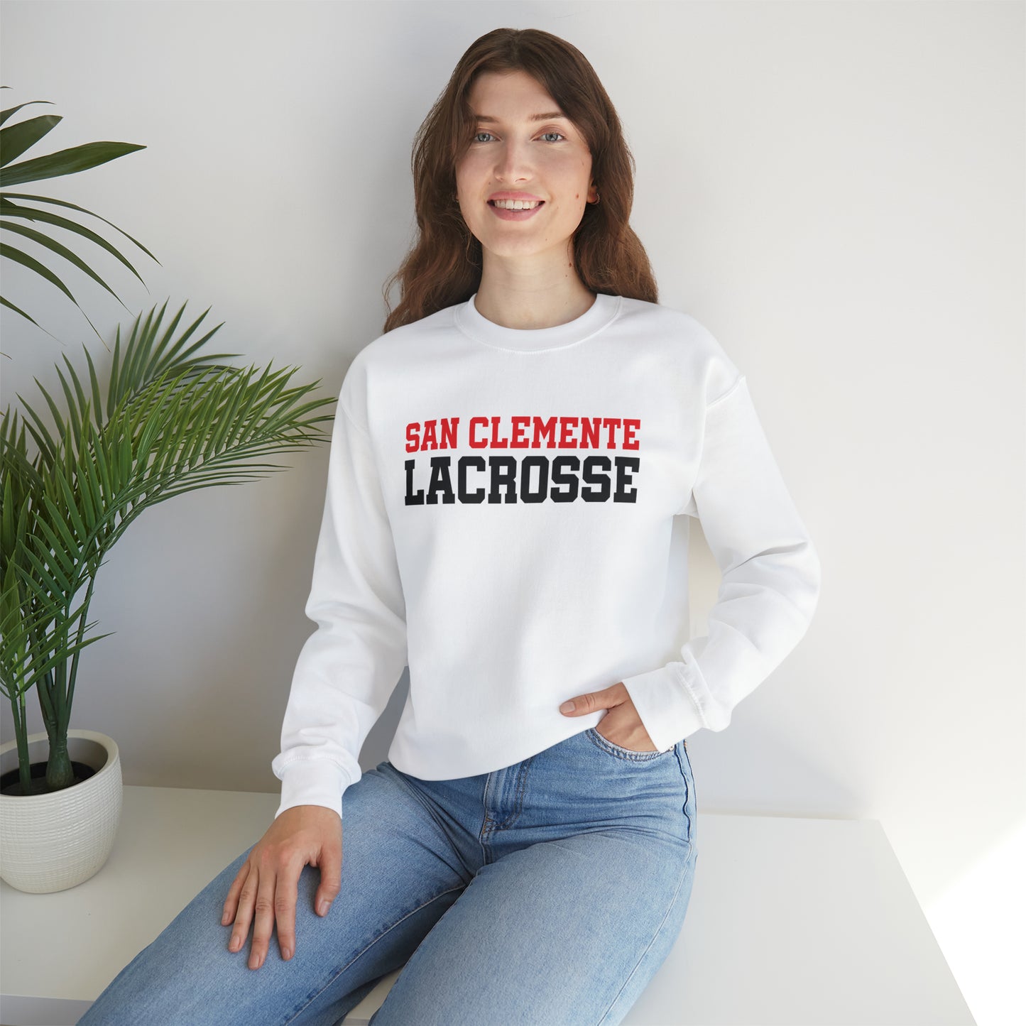 Unisex Heavy Blend™ Red & Black Letters Crewneck Sweatshirt